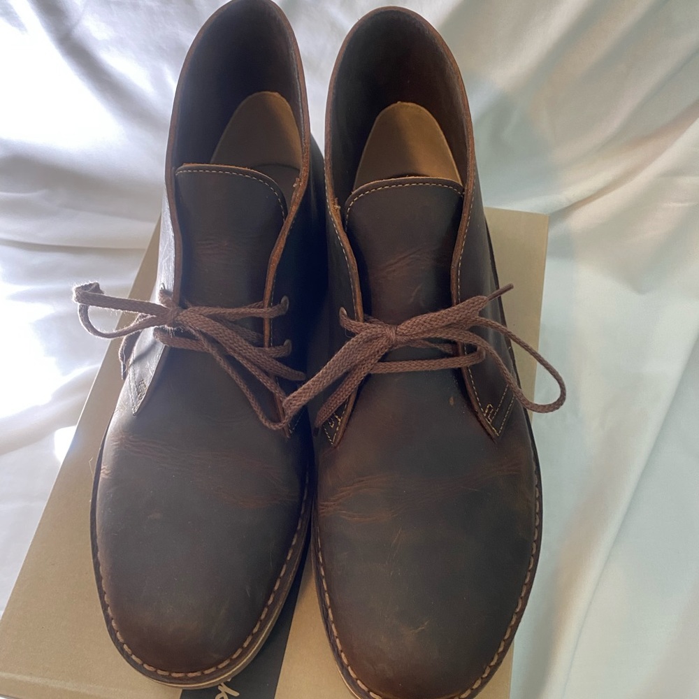 Clarks Bushacre 2 chukka boot shoes size 10 dark brown brand new